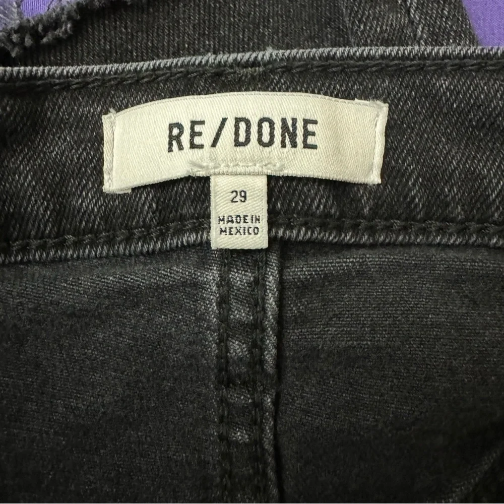 Re/Done Women’s 70s Stove Pipe Jeans in Washed Noir (Black) Size‎ 29